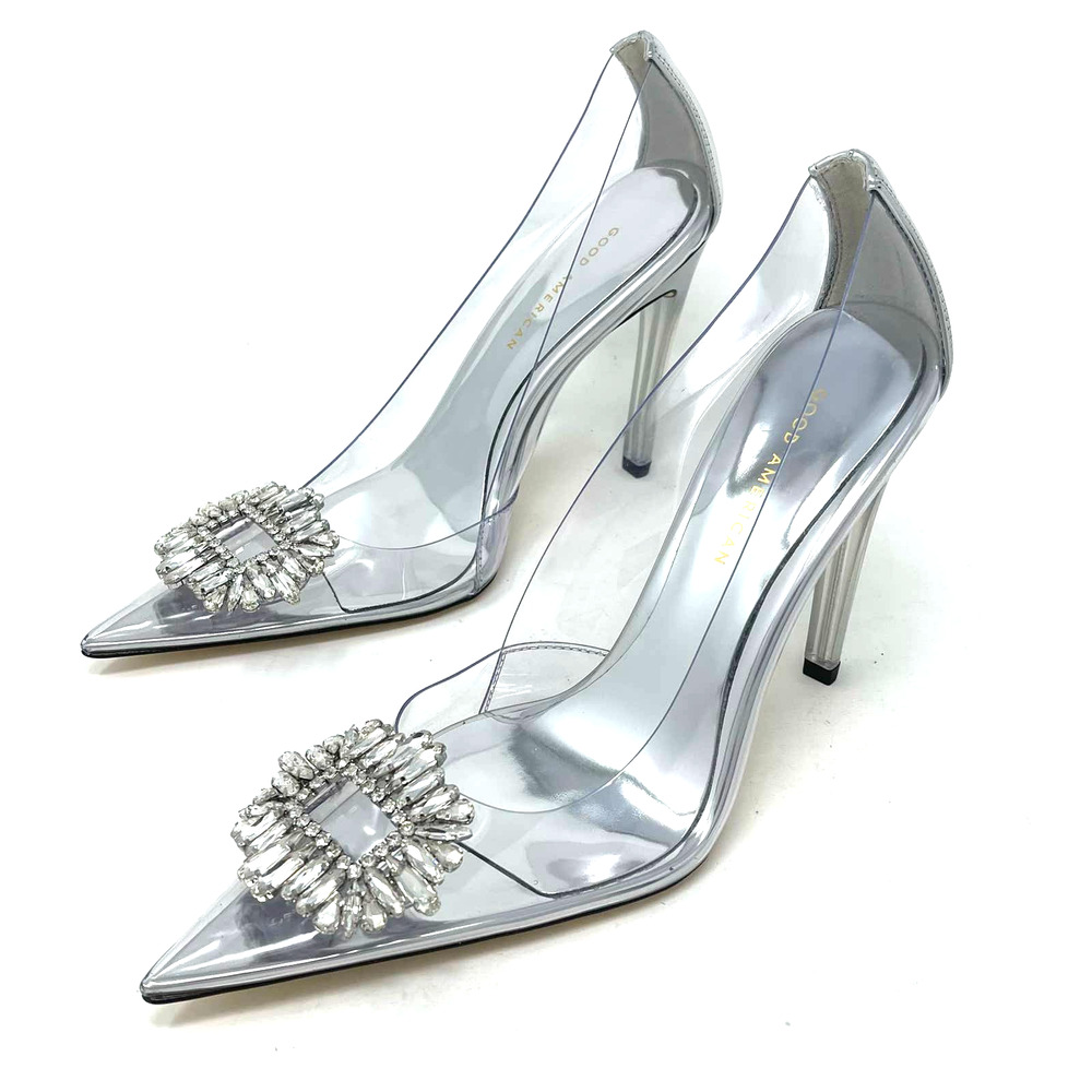 Good American Cinder-Rella Pumps Size 9.5 Glass Lucite GA275JPB-X - Picture 6 of 12